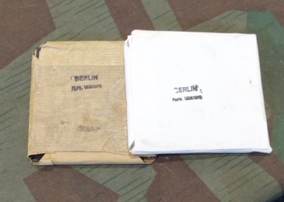 Repro Ersatzglasscheibe für Panzerschreck. Papiertüte gestempelt mit Berlin  Repro Ersatzglasscheibe für Panzerschreck. Papiertüte gestempelt mit Berlin