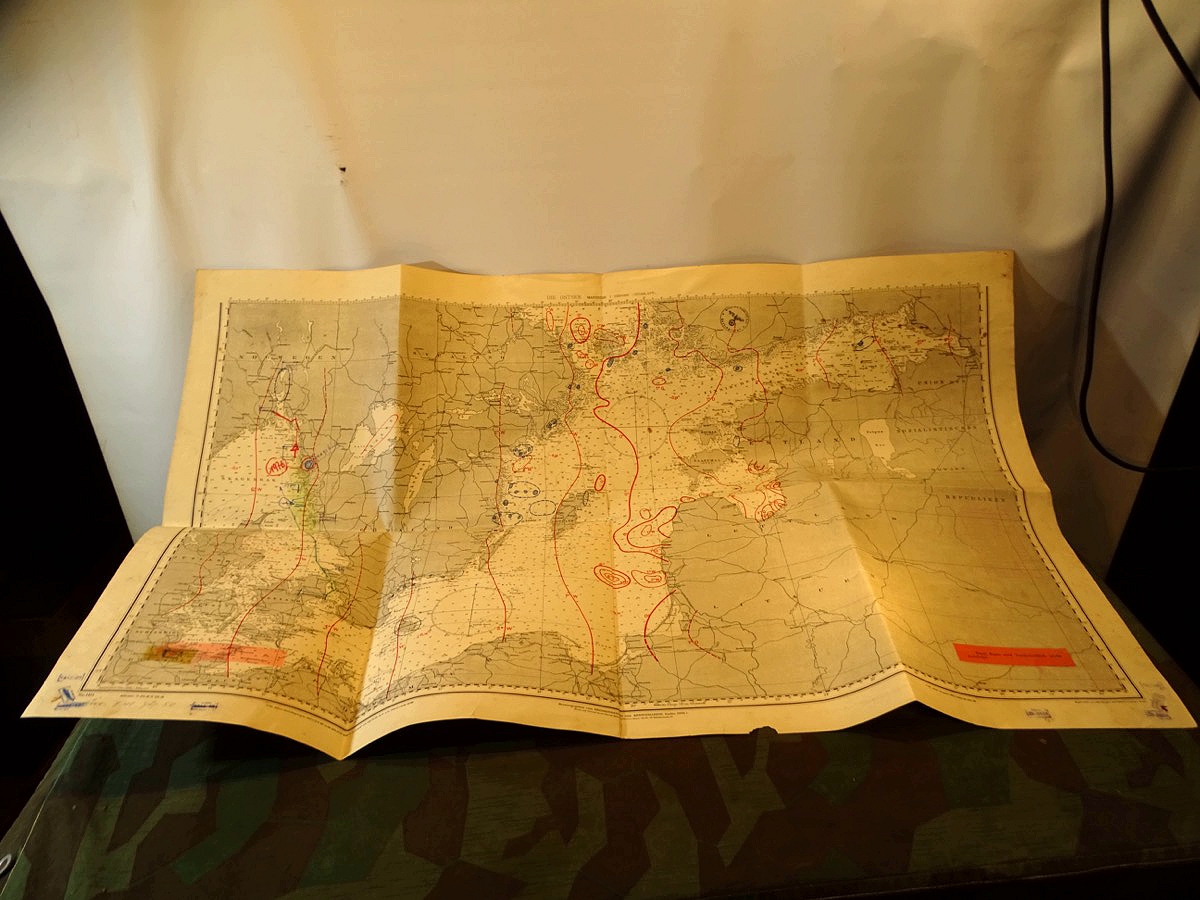 Kriegsmarine Seekarte Nr. D 98, S -Blatt Die Ostsee, Korr. VIII 40