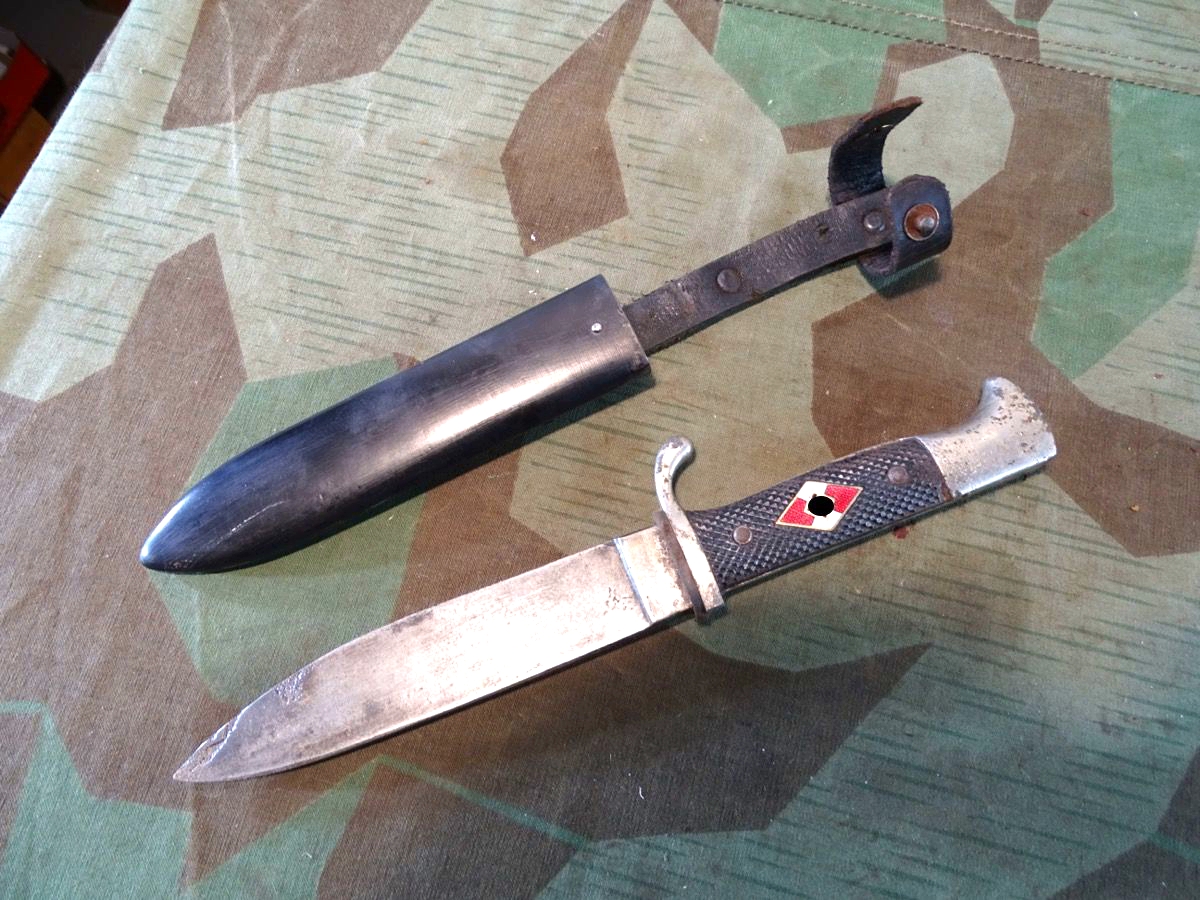 HJ Dolch / Fahrtenmesser, gealtert,  Carl Evertz SG Merscheid