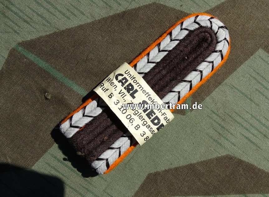 Einzel Schulterklappe Oberwachtmeister Gendarmerie 3. Reich, zum aufschlaufen