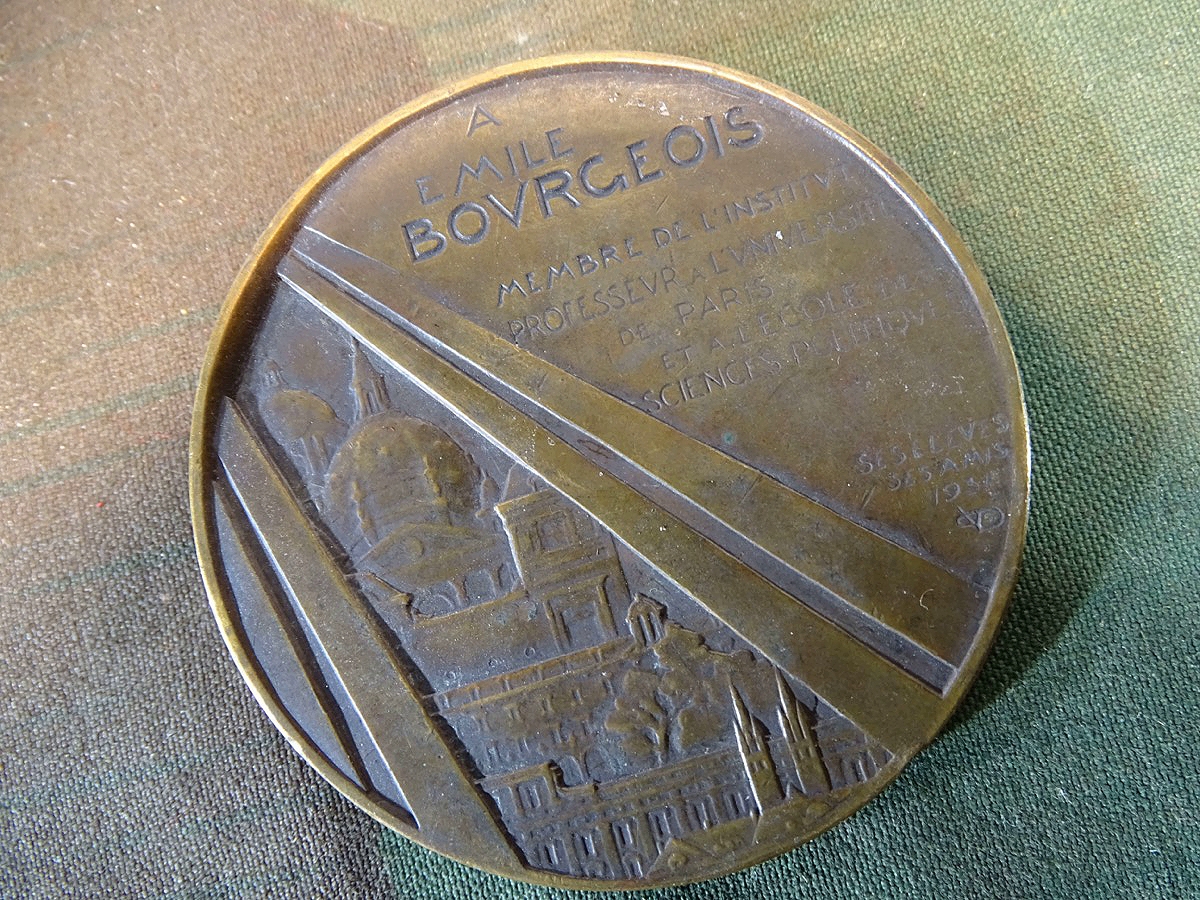 Gedenkmedaille Emile Burgeois MC M XXXI, Membre, Proffeseur de L`Institutde Paris et a L`ecole Siences