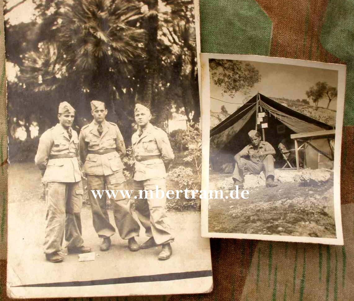 2 Fotos Luftwaffen Soldaten, Tropenuniformen 1942/43 Italien