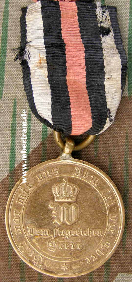 Kriegsdenkmünze 1870/71 für Kämpfer, Randschrift, Band