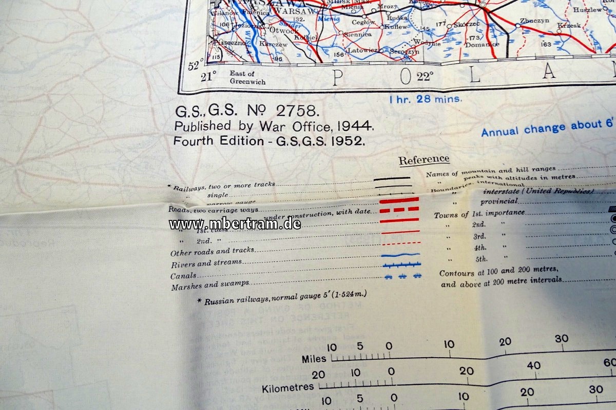 US Fliegerkarte Vilnius- Minsk, 1944/1952, Amsterdam, HH, Berlin Warschau