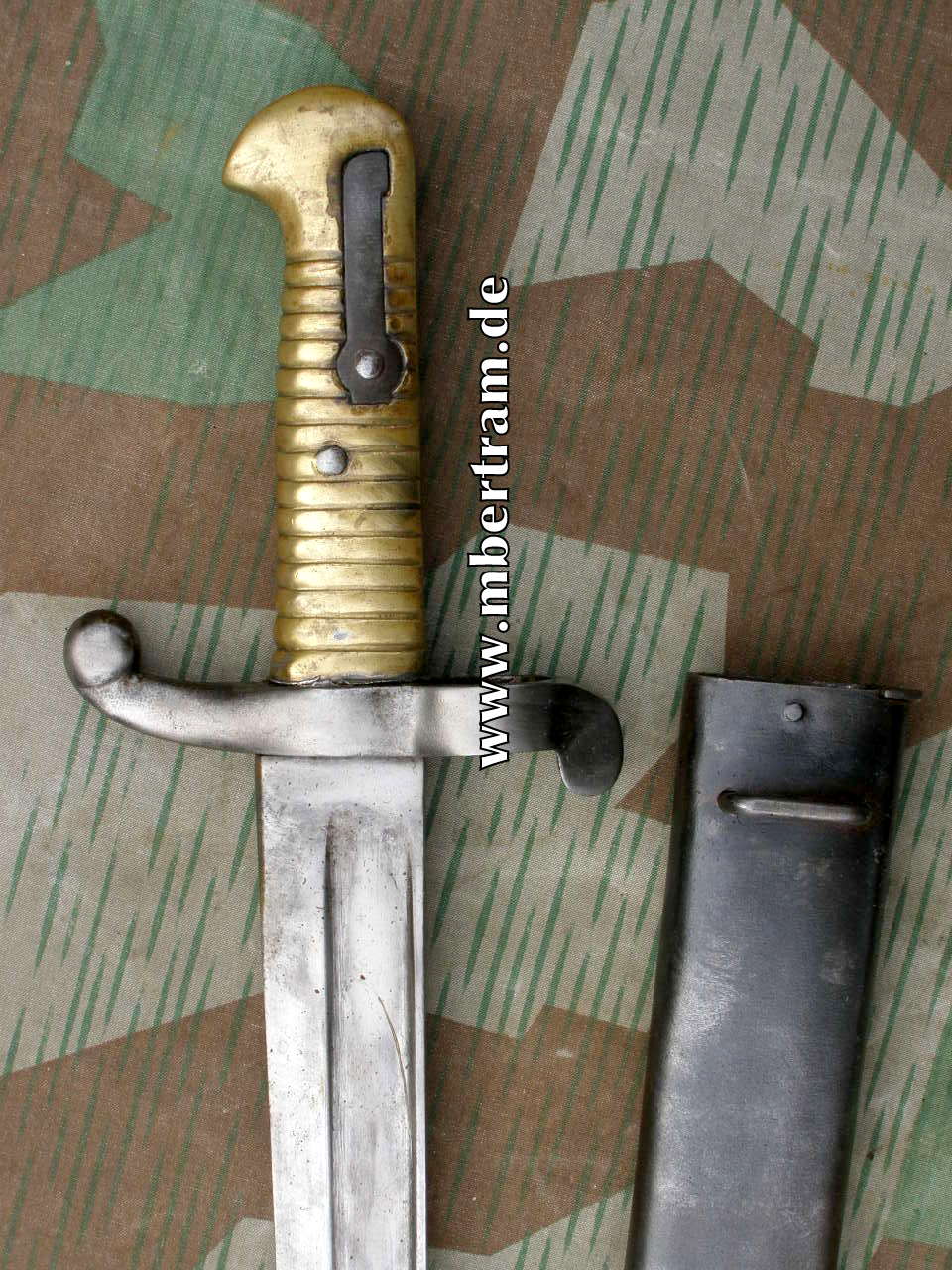 Französisches Yatagan Bajonett Modell M 1842 mit Scheide