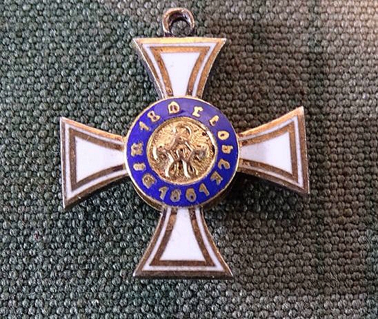 Preussen, Miniatur Königlicher Kronen Orden Kreuz 3.Klasse für Frackkettchen, Selten im Handel