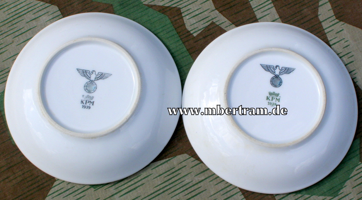 2x Wehrmacht Kompott Schüsseln, KPM, 1938, 1939