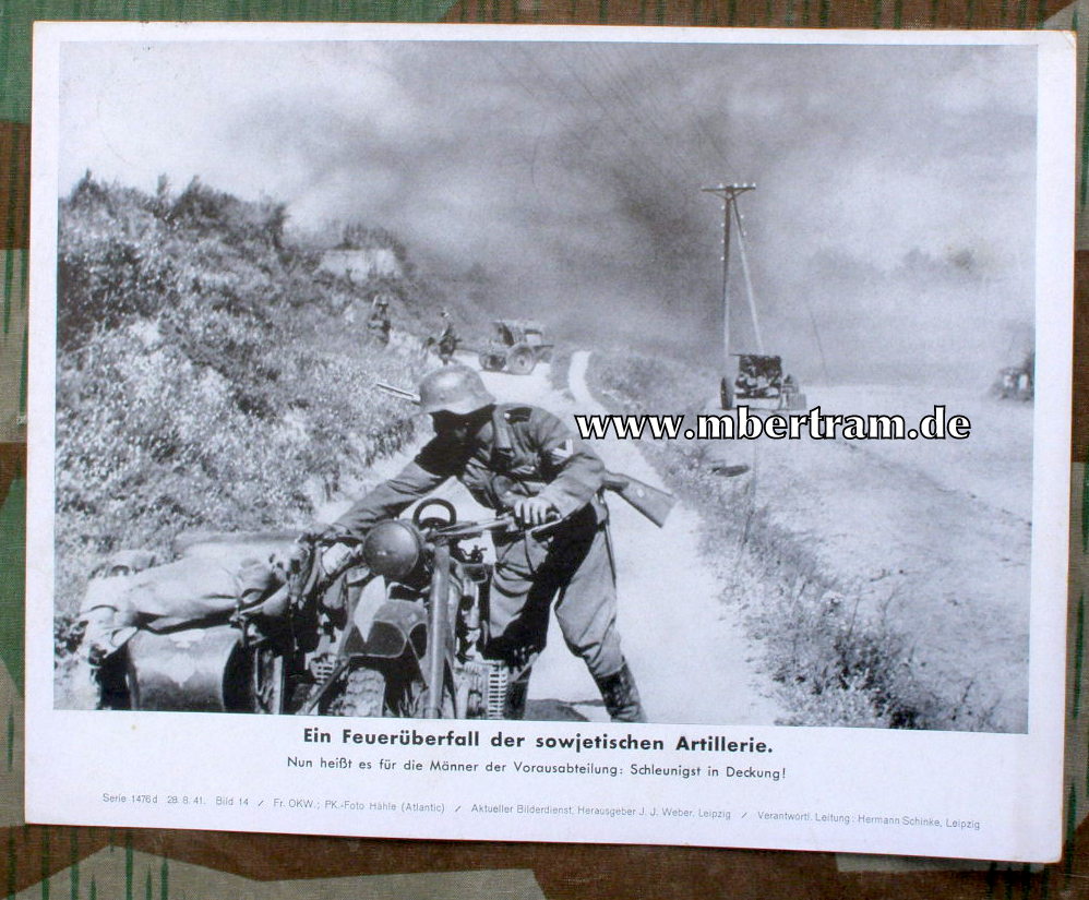 Feuerüberfall d.sowj. Artillerie, Vorausabt. sucht Deckung