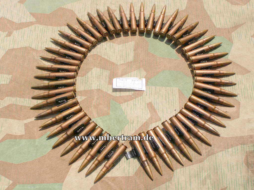 MG 42/ MG 34 Gurt, 50 Patronen "P120, 1940", verkupfert