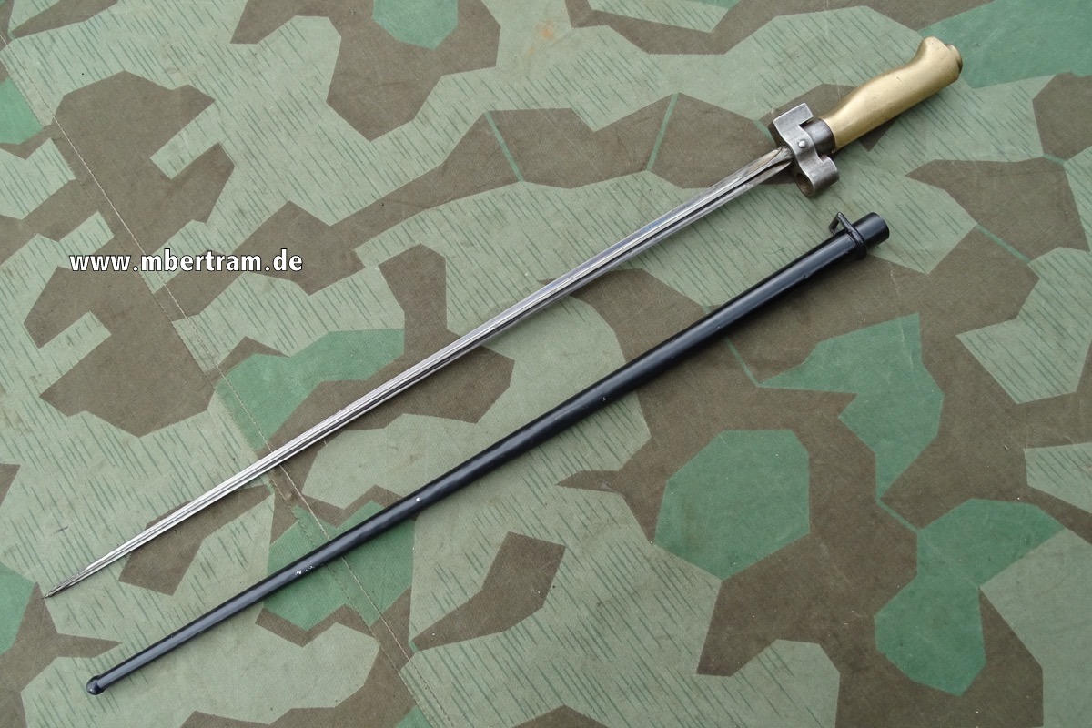 Bajonett M.86/15 Lebel, 2. Mod. ab 1915 lang, verschraubter Messinggriff