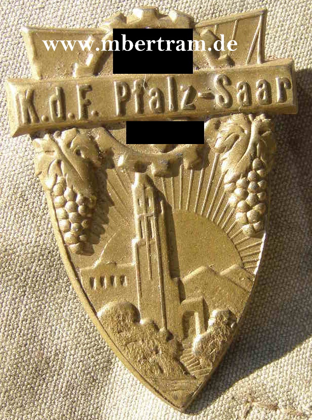 K.d.F. Pfalz -Saar, Metallabzeichen, an Nadel