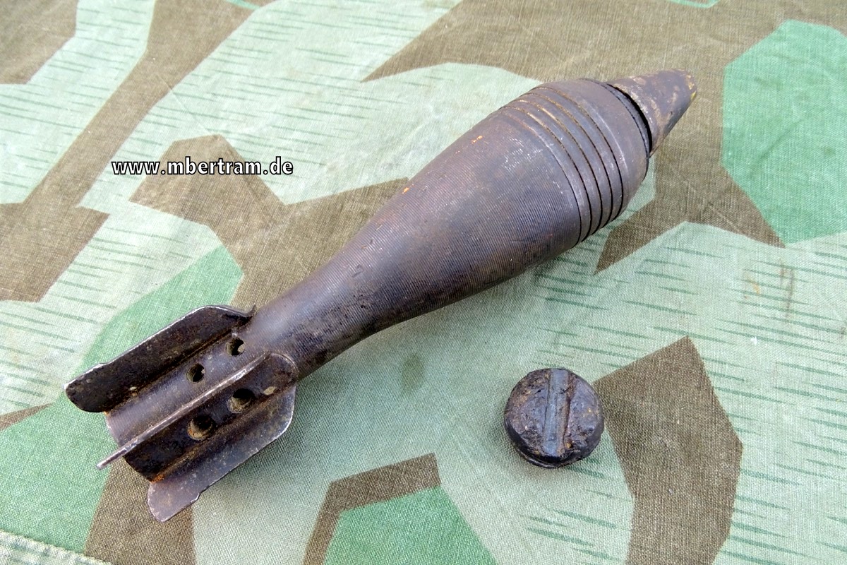 russische Deko 50mm Werfergranate mit Zünder und Bakelittransportkappe