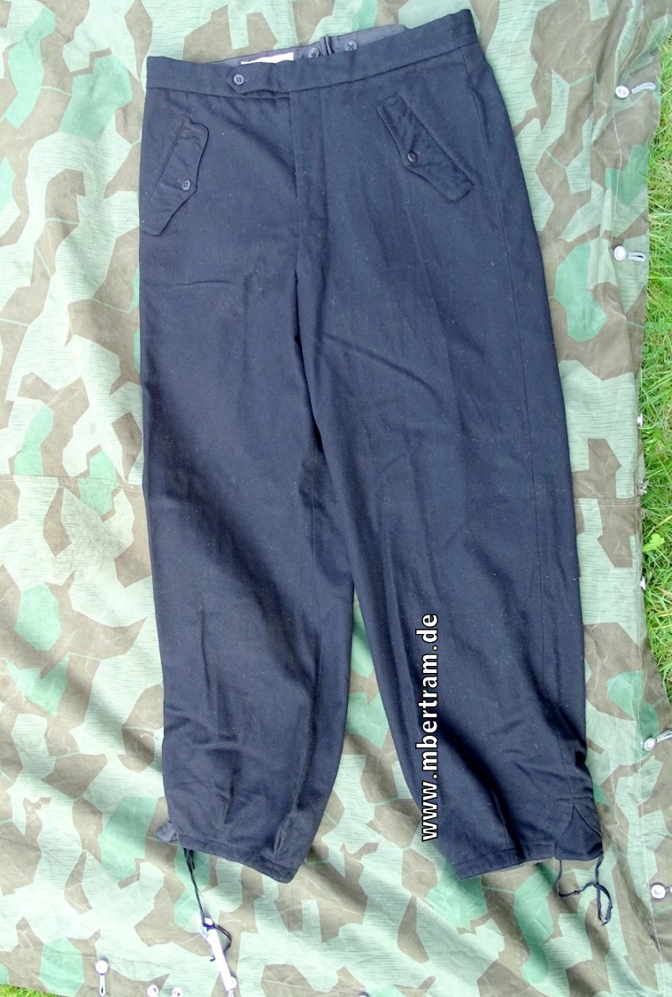 Schwarze Überfall Hose für Panzer Offiziere, Schneiderfertigung, große Größe.