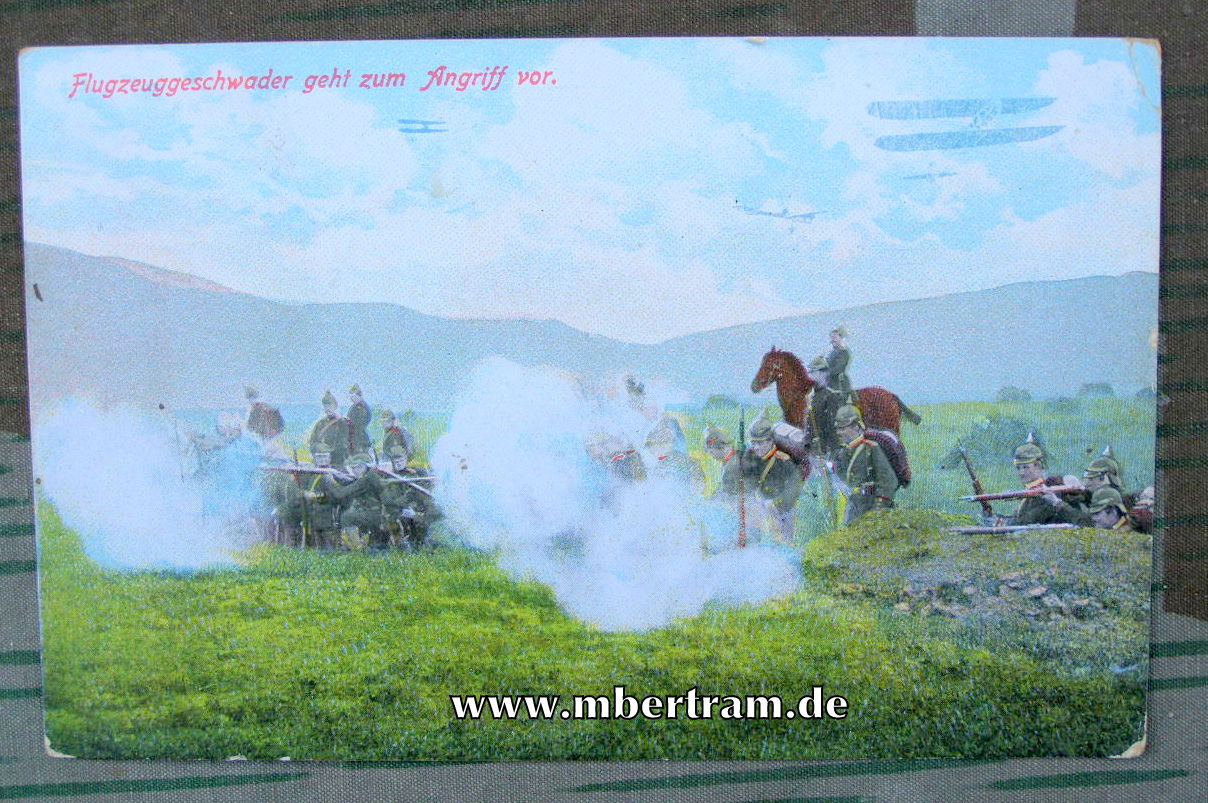 "Flugzeuggeschwader geht zum Angriff vor", Feldpost, 1915