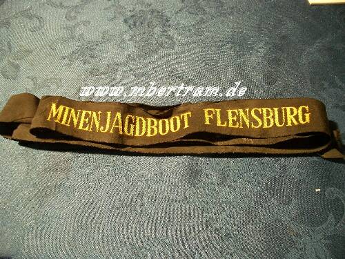 Bundesmarine Mützenband, "Minenjagdboot Flensburg"