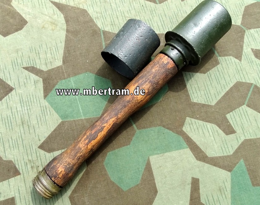 Wehrmachts Deko Stiel Handgranate 24 mit glattem original Splitterring