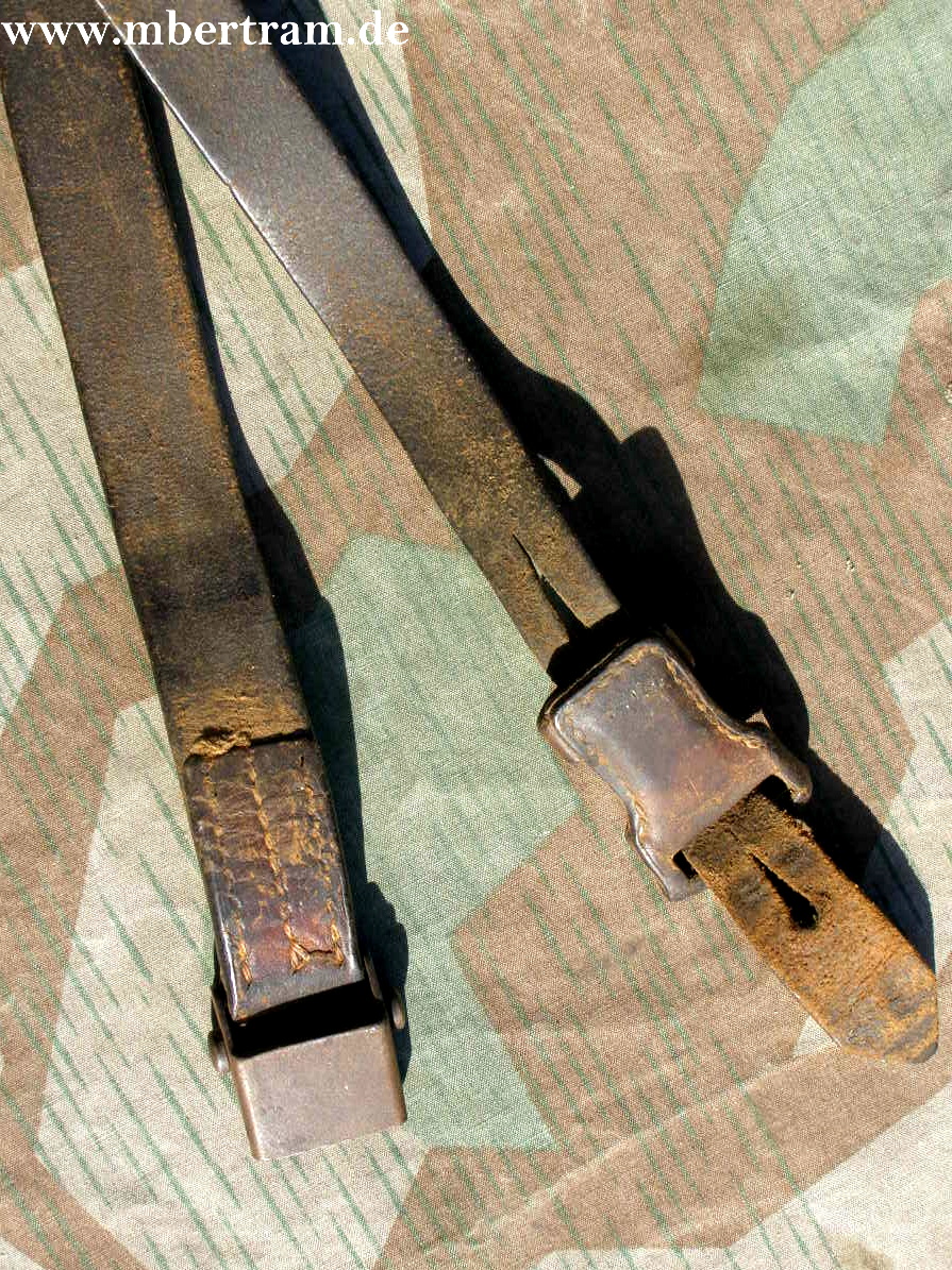 Trageriemen K 98, gedunkeltes Leder, gebraucht, mit Frosch