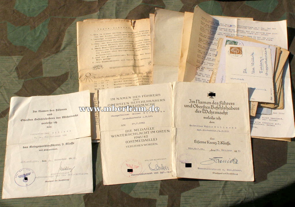 Urkunden, Dokumente Art.Rgt. 161, Signatur RK Tr. Weidling