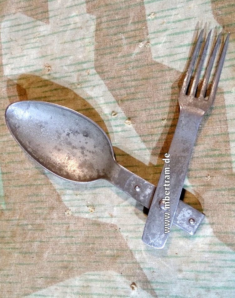 Erster Weltkrieg Feld Eßbesteck "Göffel"- Gabel und Löffel,  um 1918