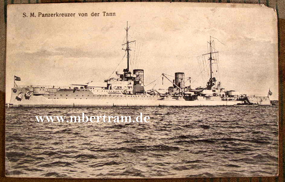 Postkartenfoto "S.M.S Panzerkreuzer von der Tann" 1915