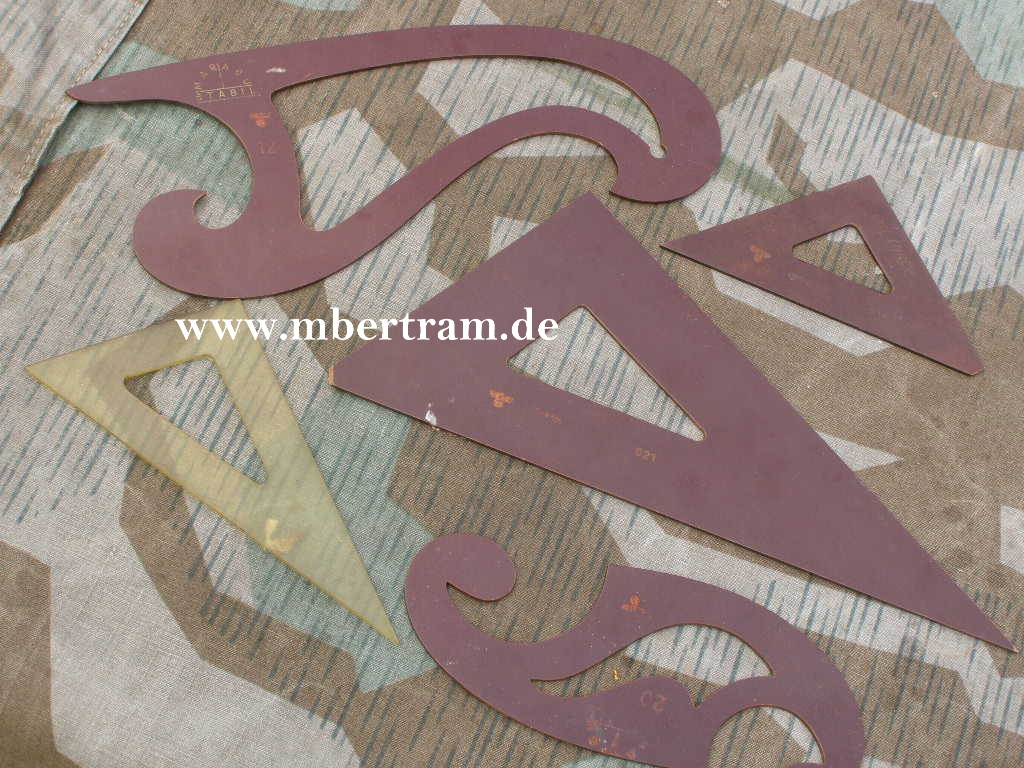 Wehrmacht: Linealsatz, 5 teilig, Bakelit, 1939, Hoheitsadler