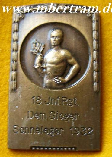 Siegermedaille Wehrsportwettkämpfe 18.Inf.Rgt. Sennelager
