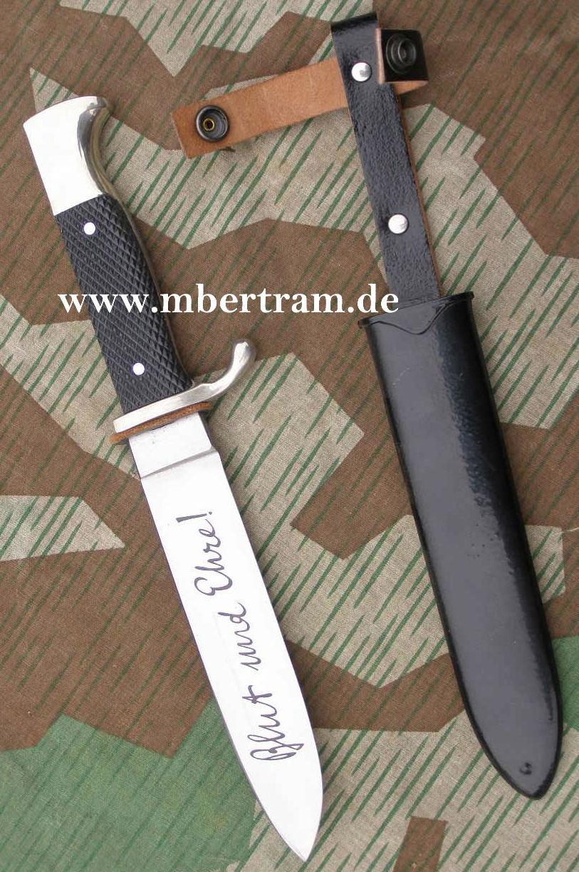 Replik, HJ Dolch / Fahrtenmesser. Devise " Blut und Ehre "