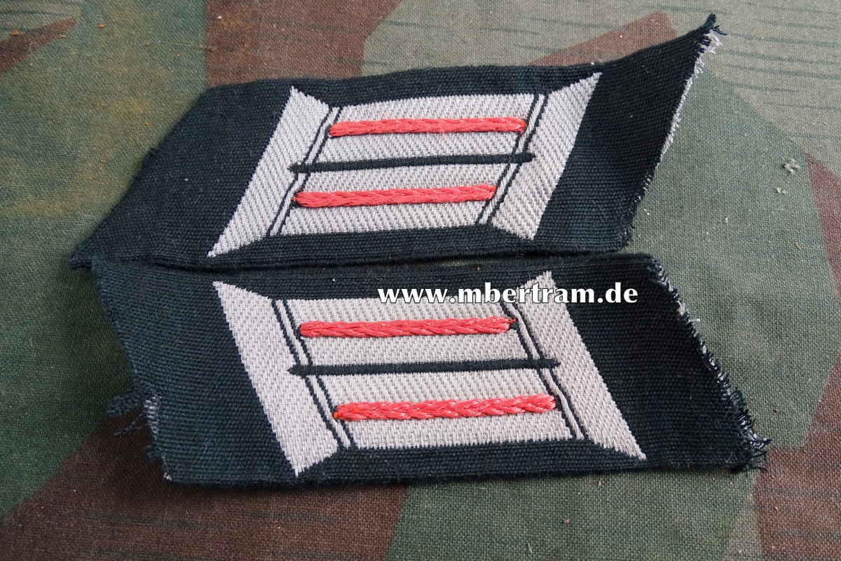 Kragenspiegel Panzer für die Feldbluse Offizier, seltene, Bevo gewebte Form