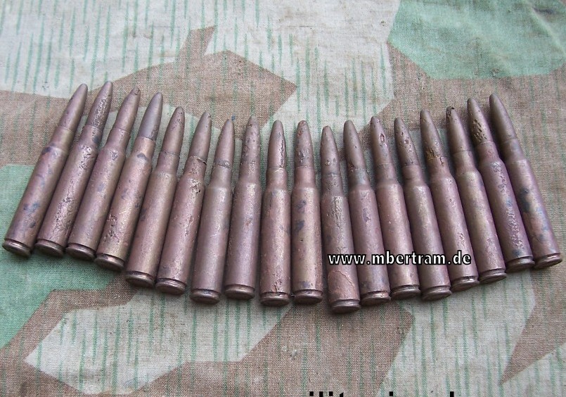 16 Stück WH-Deko-Beutepatrone, 7,35 Carcano, Zustand 3-4