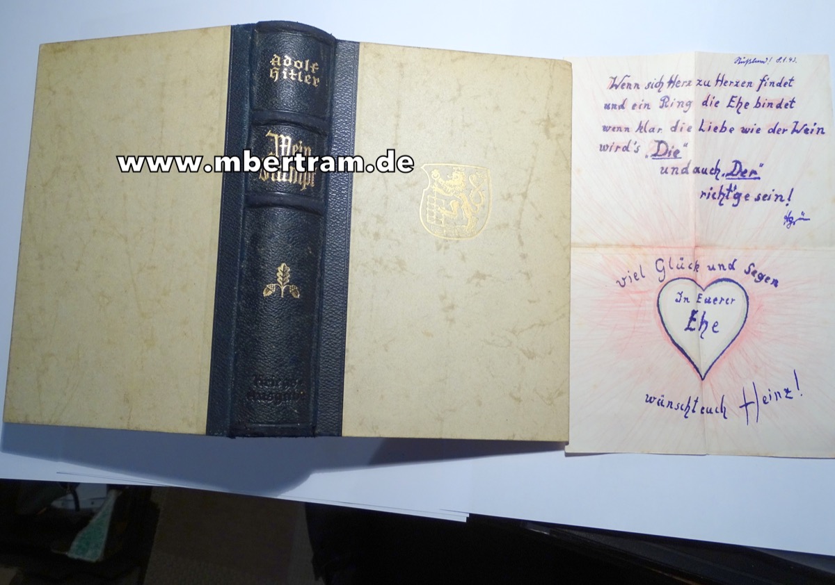 Mein Kampf, Adolf Hitler, Hochzeitsausgabe, Wuppertaler Wappen 1942