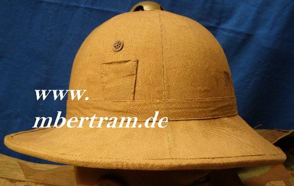 Tropenhelm italienischer Bauart, auch genutzt bei Afrikaoorps