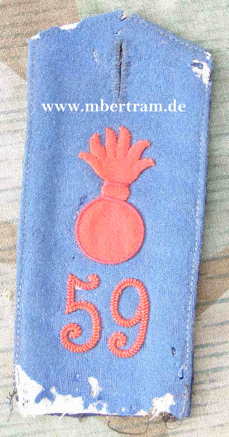 Preußen, Schulterklappe Feldartillerie-Rgt. Nr.59 getragen