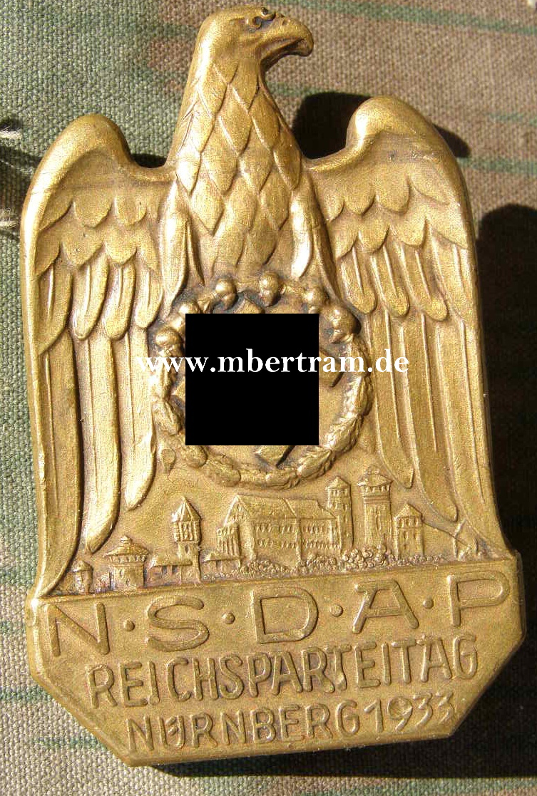 NSDAP Reichsparteitag in Nürnberg 1933 Messingbronze
