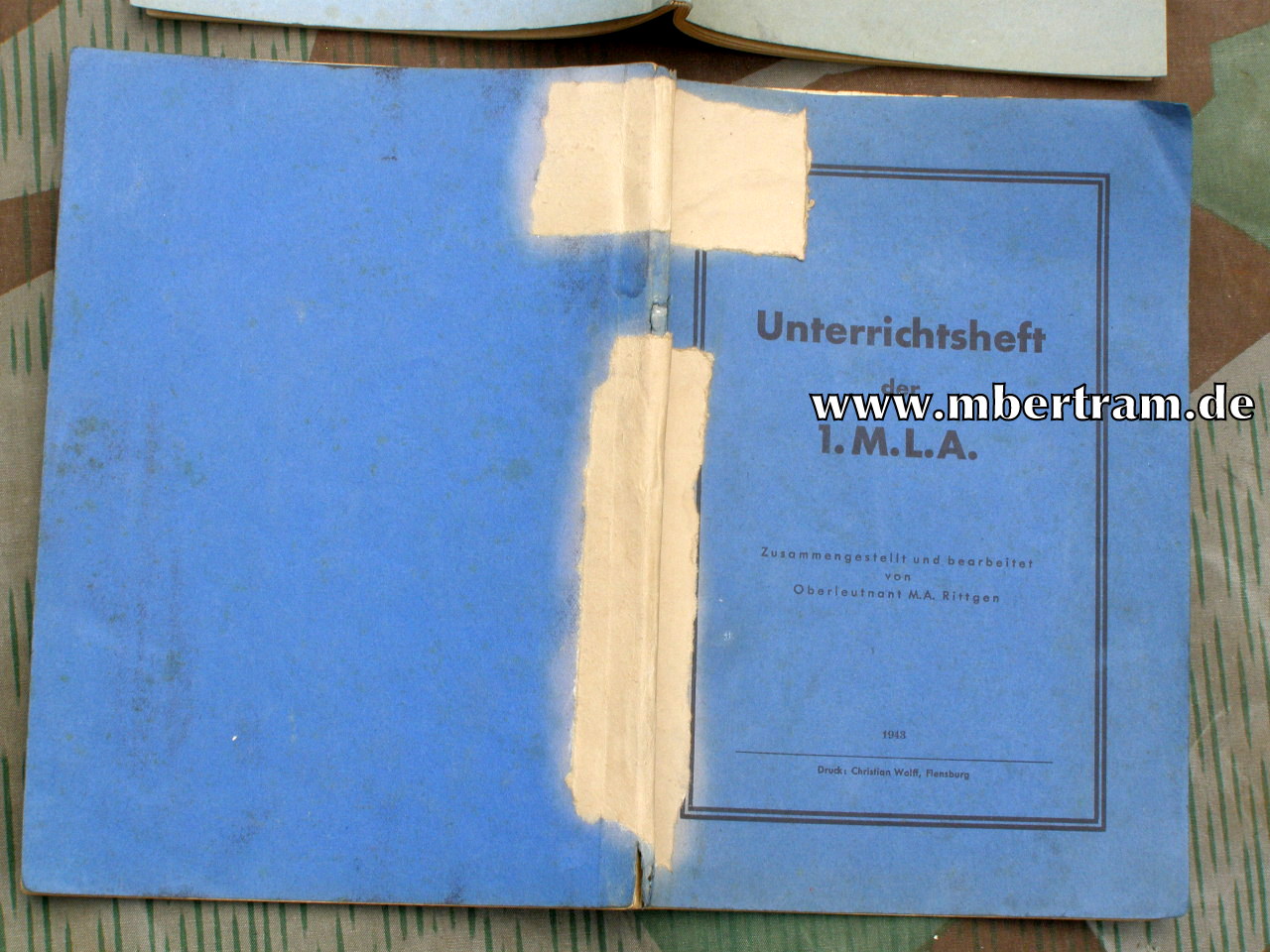 Unterrichtshefte der M.L.A., 1.u. 2. Teil,1943 DK Gold Träger