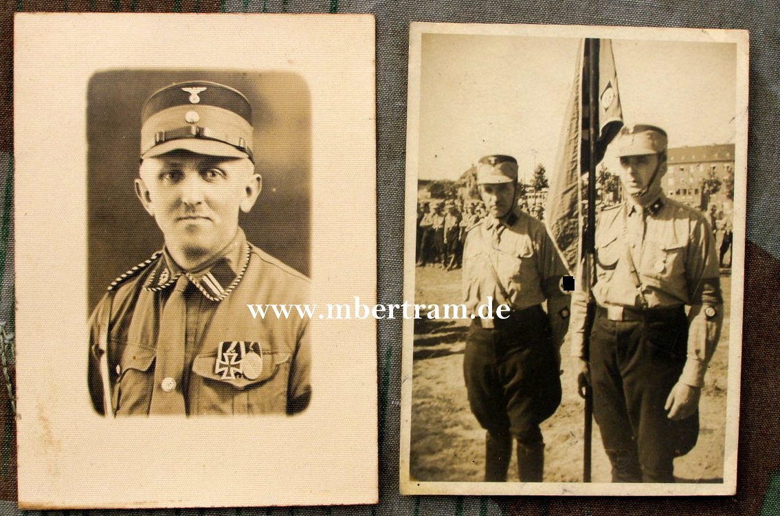 2 Portraitaufnahmen von NSKK Männern. Rottenführer