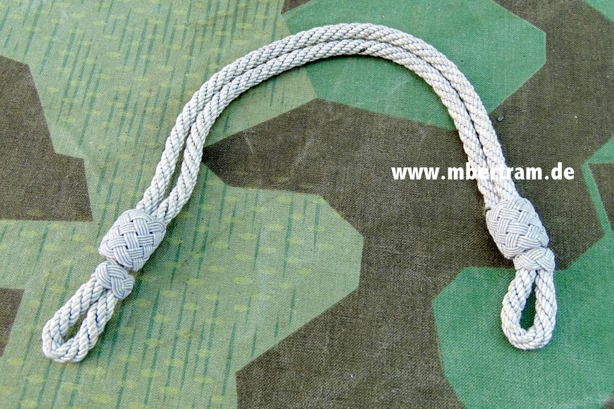 Wehrmacht Mützenkordel für die Offizierschirmmmütze Metallgepinst, 32cm