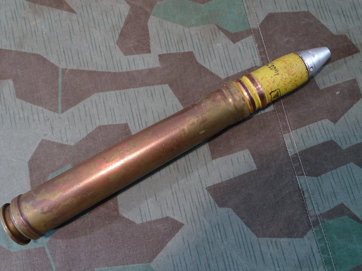 Frühe 3,7 cm Flak Deko Spreng Patrone, Messinghülse, Leuchtspurhülse, Aluzünder Frühe 3,7 cm Flak Deko Spreng Patrone, Messinghülse, Leuchtspurhülse, Aluzünder