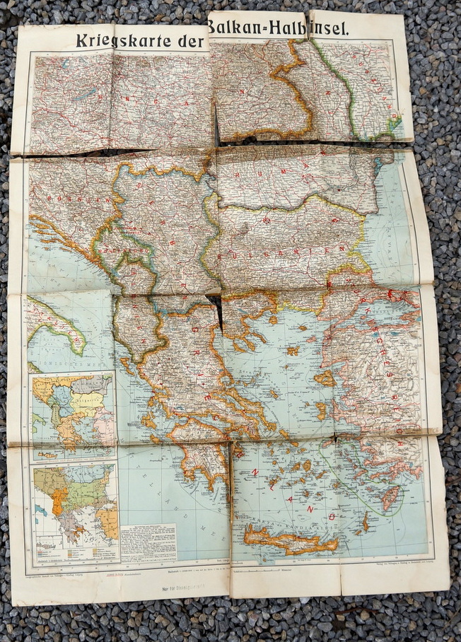 Kriegskarte der Balkanhalbinsel 1914-1918