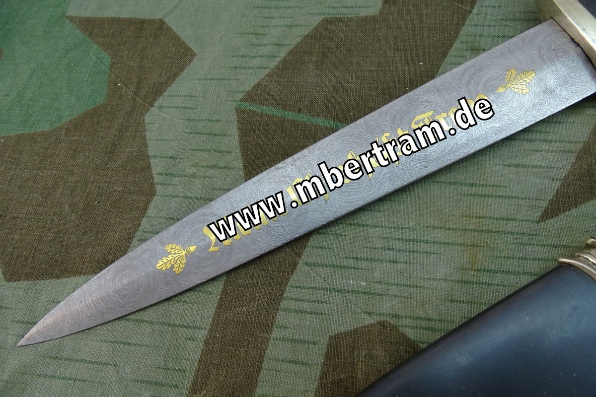 17529-2 Frühe Teilreplik: SS Ketten Ehrendolch mit geätzter, vergoldeter Klinge, Eickhorn