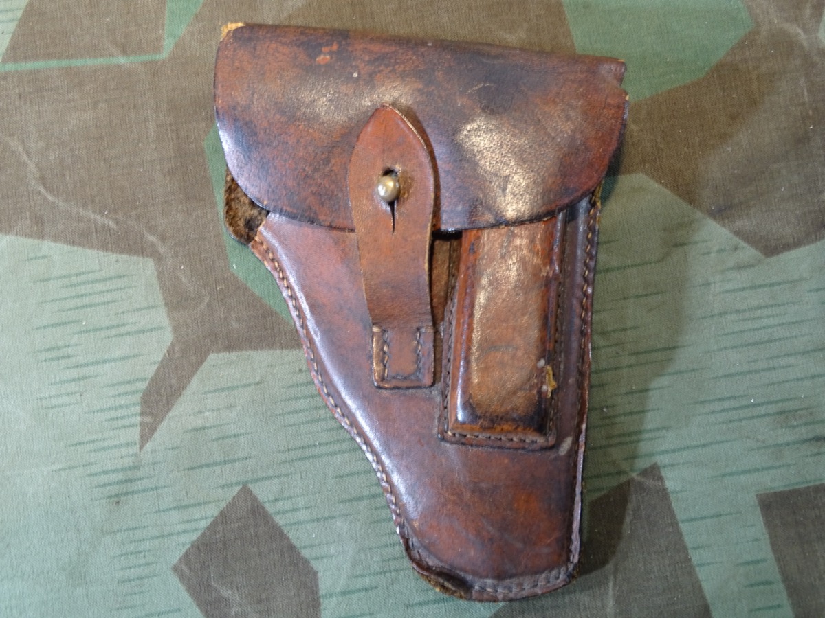 Braune Kriegsmarine Pistolenstasche für Mauser M 1934 mit KM Abnahme 