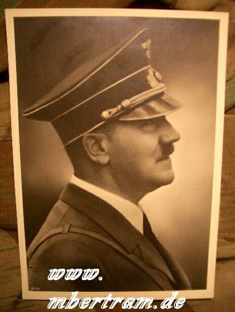 Propaganda Postkarte " Adolf Hitler", mit Schirmmütze
