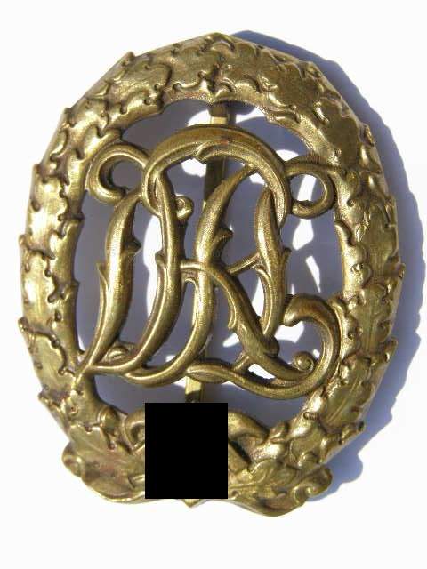 REICHSSPORTAB-ZEICHEN DRL IN BRONCE, MIT HK, Hensler