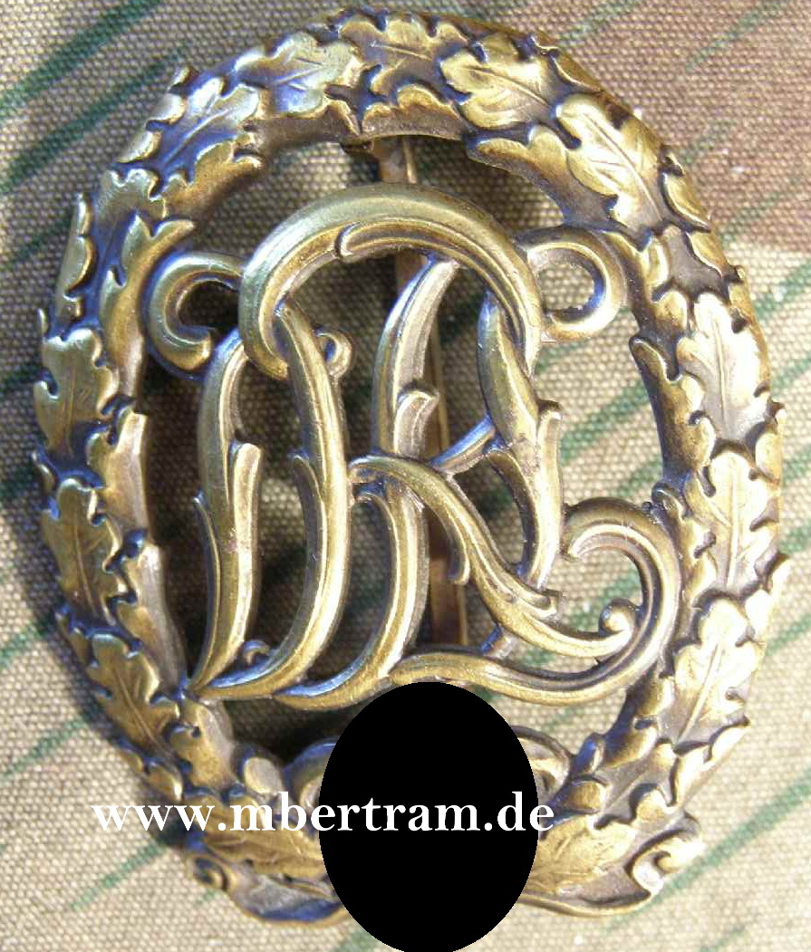 REICHSSPORTABZEICHEN DRL IN BRONCE, BUNTMETALL, HK