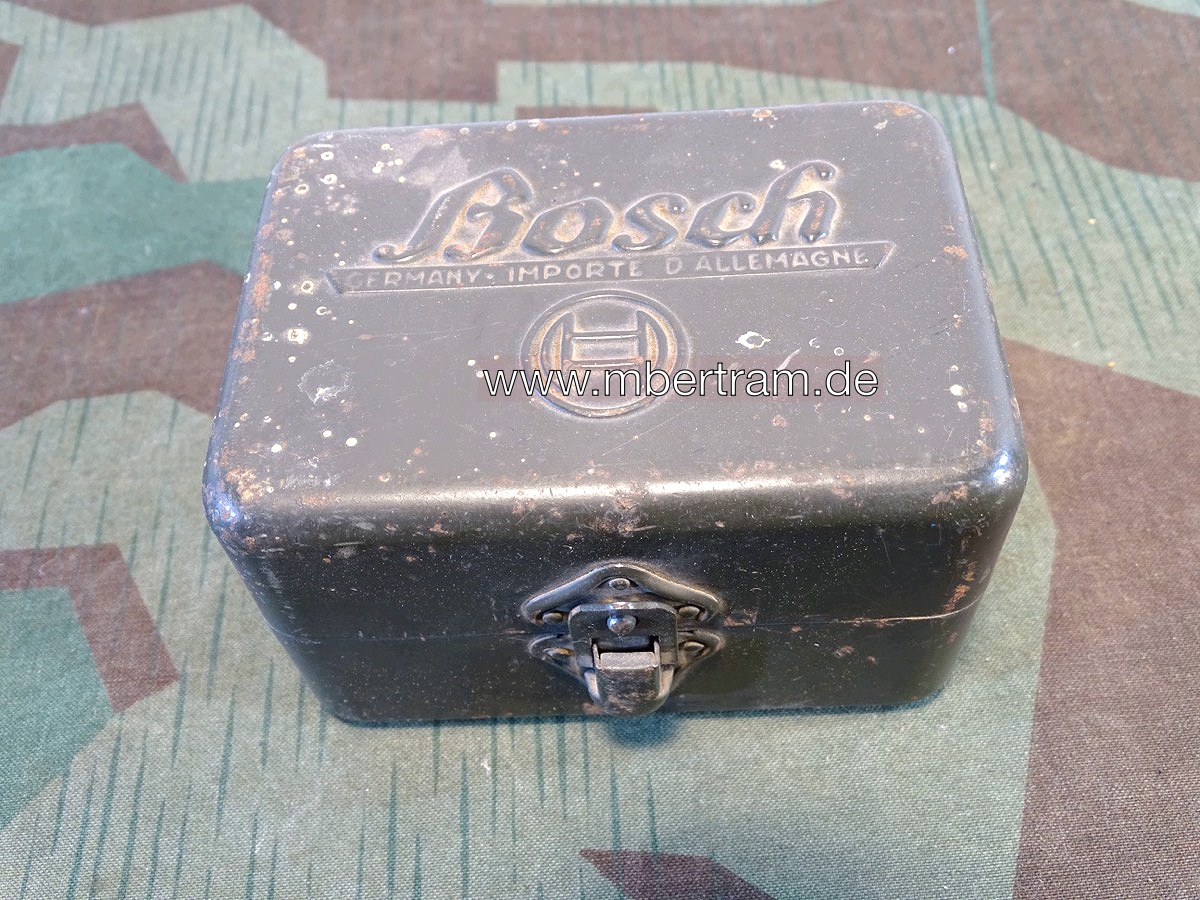 Ersatz Glühbirnen Kistchen, Bosch, Fahrzeug Zubehör, wahrscheinlich 2. Weltkrieg, feldgrau-