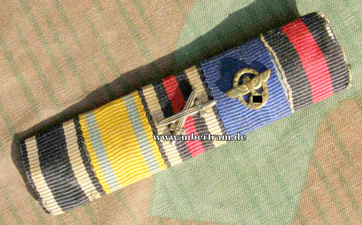 5er Bandspange eines sächsischen Soldaten u. Polizisten