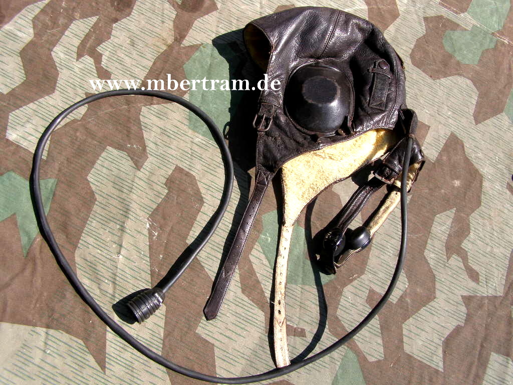 Luftwaffe Fliegerkopfhaube Lkp W 101, braunes Leder