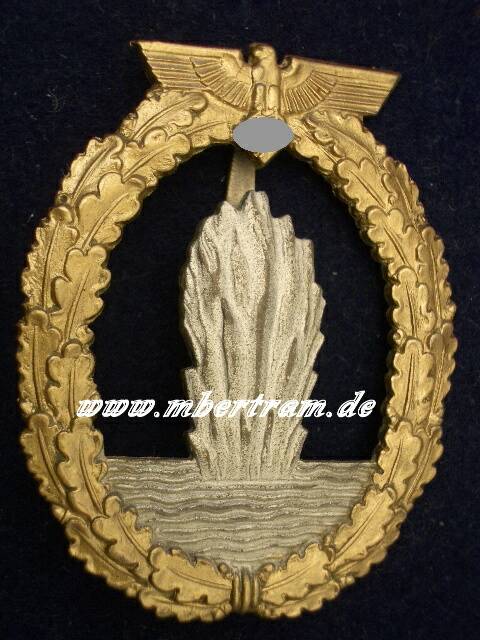 Minensucher-Kriegsabzeichen, FEINZINK, HERSTELLER R.K.