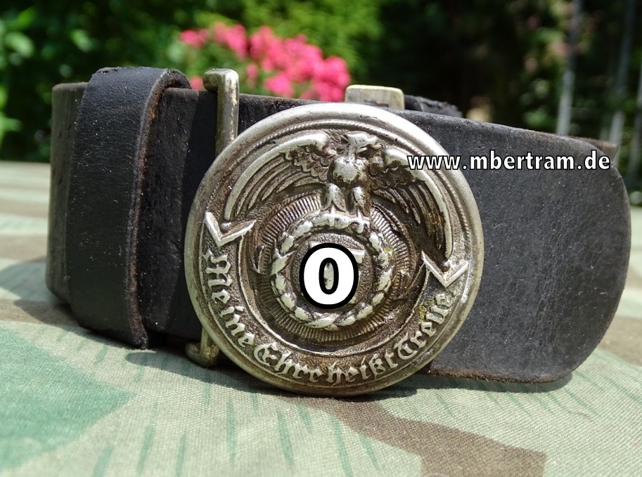 Lederfeldbinde für SS-Führer mit rundem SS Führerschloss RZM M4/22, SS