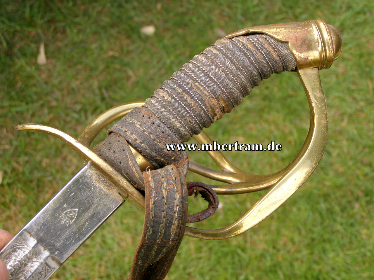 10304-12 Extra-Kürassier-Degen M 1854 -Klingenätzung, Portepee.