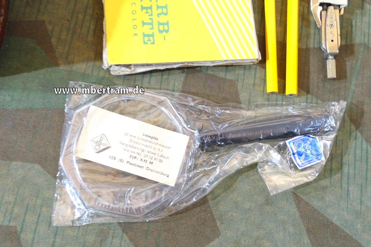 20305-8 DDR NVA Ledertasche Artillerie-Kommandeursbesteck mit Inhalt